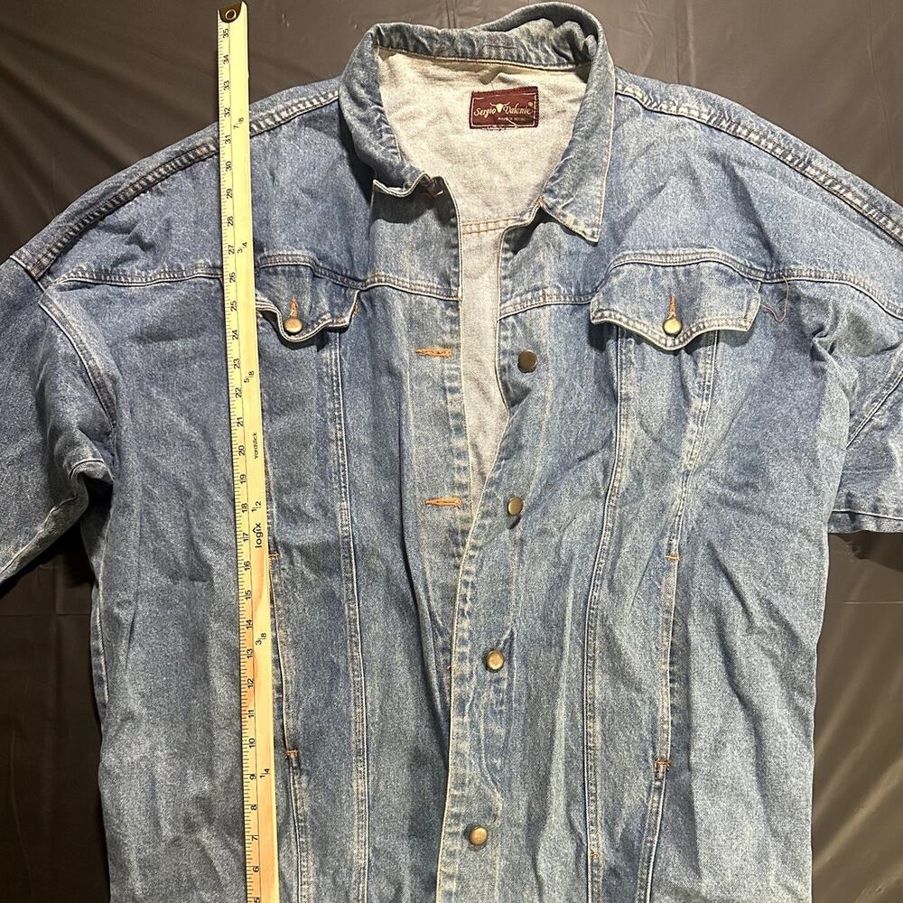 Sergio Valente Denim Jacket Mens XL Blue Jean Trucker Oversized Made in Mexico